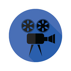 Image showing Movie projector flat icon