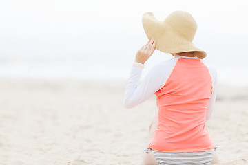 Image showing woman at the beach