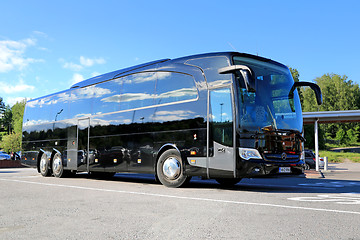 Image showing Black Mercedes-Benz Travego Coach Bus