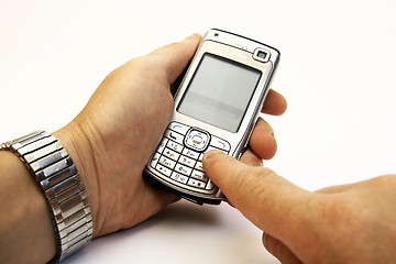 Image showing Dialing on a cellular phone