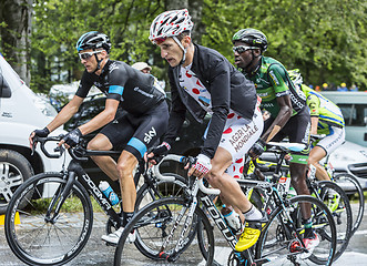 Image showing Group of Three Cyclists