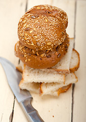 Image showing organic bread over rustic table