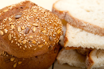 Image showing organic bread over rustic table