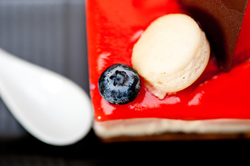 Image showing fresh strawberry yogurt mousse