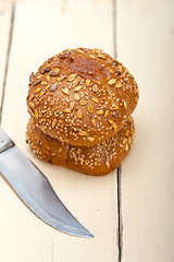 Image showing organic bread over rustic table