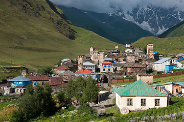 Image showing Towers in mountain village