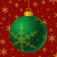 Image showing Green Ornament Gold Accents