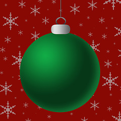 Image showing Blank Green Silver Ornament