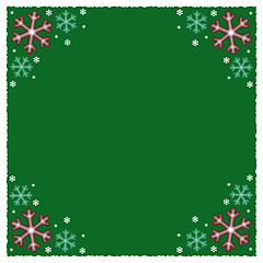 Image showing Green Snowflake Winter Background