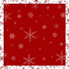Image showing Red Snowflake Background