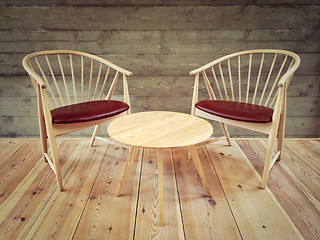 Image showing Chairs and coffee table in a room with modern design