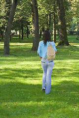 Image showing Young woman in a forest