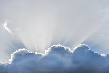 Image showing Cloud with sunbeams