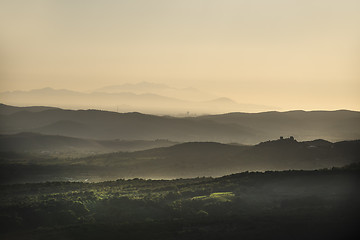 Image showing Sunset landscape Tuscany