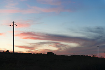 Image showing Sunset landscape Tuscany