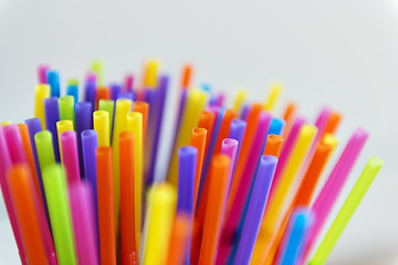 Image showing Colorful straws