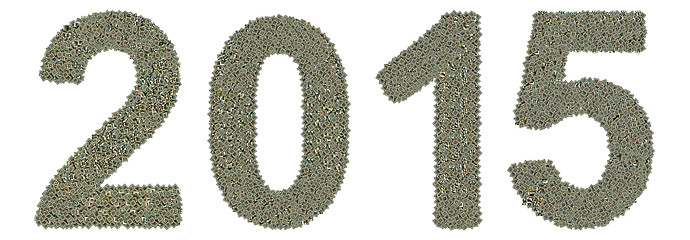 Image showing number 2015 made of old and dirty microprocessors