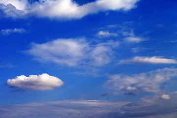 Image showing Beautiful blue sky with clouds