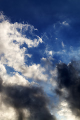 Image showing Blue sky with sunlight storm clouds