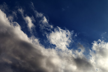 Image showing Blue sky with sunlight clouds