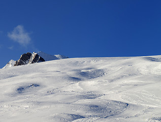 Image showing Skiing slope at evening