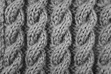 Image showing Closeup of cable knitting stitch