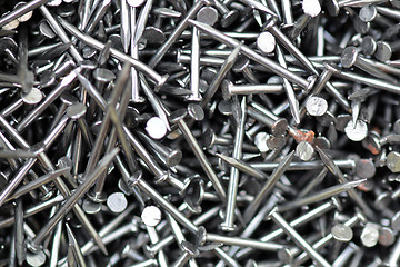 Image showing Metal nails set, macro