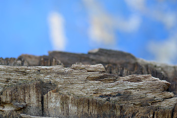 Image showing old wooden planks with peeling paint