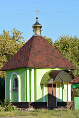 Image showing Rural wood church cross