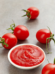 Image showing Bowl of ketchup or tomato sauce