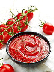 Image showing Bowl of ketchup or tomato sauce