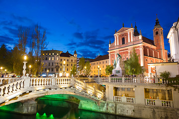 Image showing Preseren square, Ljubljana, capital of Slovenia.