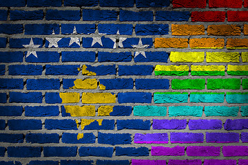 Image showing Dark brick wall - LGBT rights - Kosovo