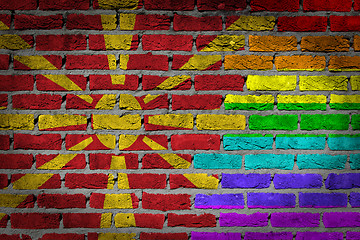 Image showing Dark brick wall - LGBT rights - Macedonia