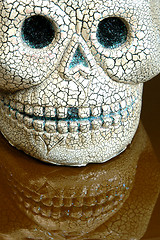 Image showing halloween skull teeth reflection