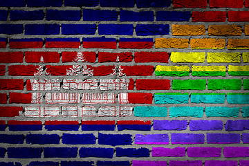 Image showing Dark brick wall - LGBT rights - Cambodia