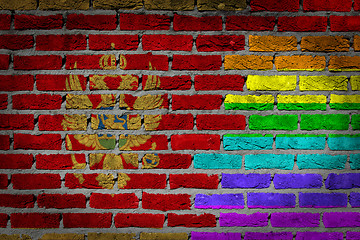 Image showing Dark brick wall - LGBT rights - Montenegro