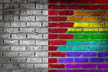 Image showing Dark brick wall - LGBT rights - Malta