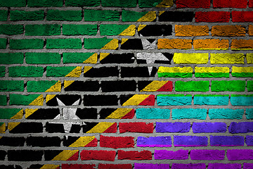 Image showing Dark brick wall - LGBT rights - Saint Kitts and Nevis