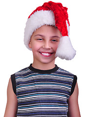 Image showing child with Santa Claus red hat