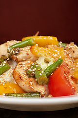 Image showing Warm salad with chicken