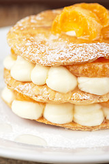 Image showing millefeuille with tangerine