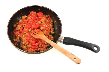 Image showing tomato sauce with olives 