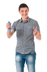 Image showing Man with bottle of water