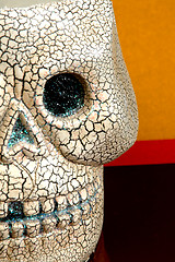 Image showing halloween skull half face