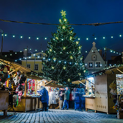 Image showing TALLINN, ESTONIA -JANUARY 05: People enjoy Christmas market in T