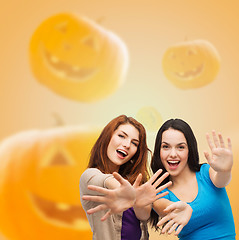 Image showing smiling teenage girls having fun