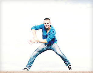 Image showing handsome boy making dance move