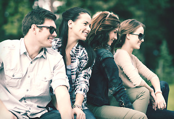 Image showing group of students or teenagers hanging out