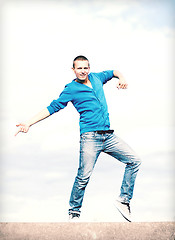 Image showing handsome boy making dance move